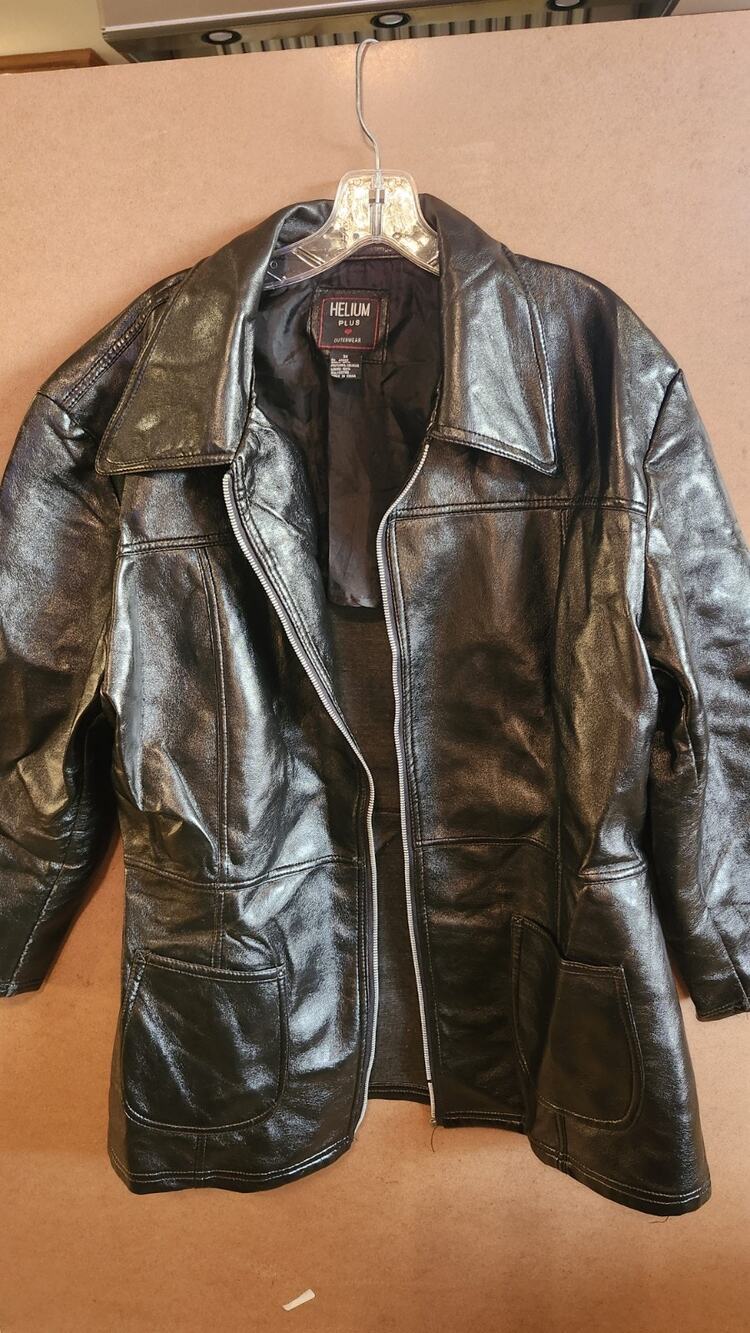 Vintage Helium Plus Black Faux Leather Jacket 3X Y2K Punk Goth Moto Coat J66